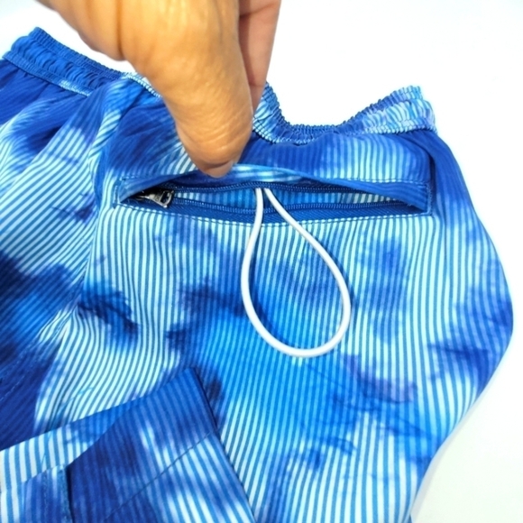 Onia "Charles 7" Ocean Blue Tie Dye Stripe printed swim shorts Size S - Picture 9 of 11